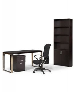 Stockholm Home Office Furniture, 4 Piece Set (Desk, Chair, File