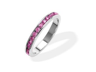 Bling Jewelry Sterling Silver Simulated Pink Tourmaline CZ October Birthstone Ring