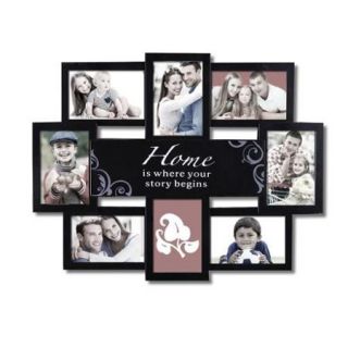 Adeco 'Home is Where Your Story Begins' Black 8 opening Collage Photo Frame