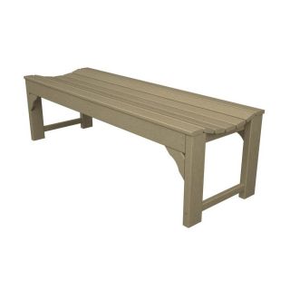 POLYWOOD Traditional Garden 20 in W x 60 in L Sand Plastic Patio Bench