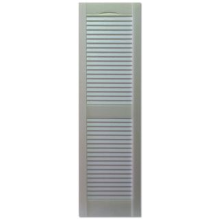 Custom Shutters llc. 2 Pack Paintable Louvered Vinyl Exterior Shutters (Common 14 in x 62 in; Actual 14.5 in x 62 in)
