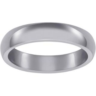 Silvertone High Dome Wedding Band