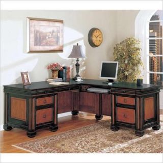 Coaster Chomedey Traditional L Shaped Desk in Black/Cherry