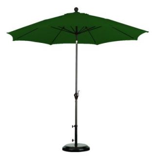 California Umbrella 9 ft. Fiberglass Push Tilt Patio Umbrella in Hunter Green Polyester ALUS908117 P09