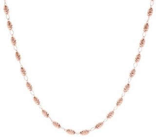 Vicenza Silver Sterling 24 Diamond Cut Oval Bead Necklace —
