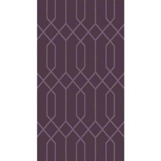 6' x 9' Textured Lines Eggplant Hand Knotted Wool Area Throw Rug