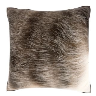 Mina Victory Faux Fur Grey/ White 18 inch Throw Pillow
