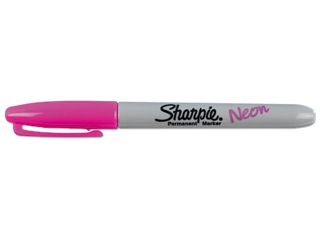 Sharpie 1860444 Neon Permanent Markers, Neon Pink, Dozen