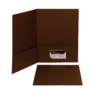 JAM Paper Matte Two Pocket Folder, Chocolate Brown, 6/Pack