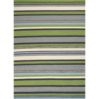 Stripe Green Indoor/ Outdoor Rug (76 x 96)