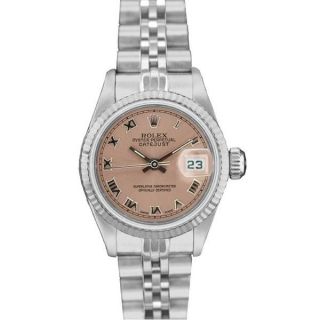 Pre owned Rolex 69174 Womens Datejust White Gold Watch  