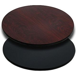 Flash Furniture 30 Round Reversible Laminate Table Top, Black or Mahogany