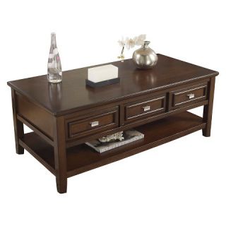 Larimer Rectangular Cocktail Table   Dark Brown   Signature Design by