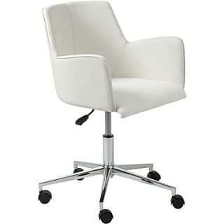 Euro Style 17622WHT Sunny Leatherette Executive Chair with Fixed Arms, White
