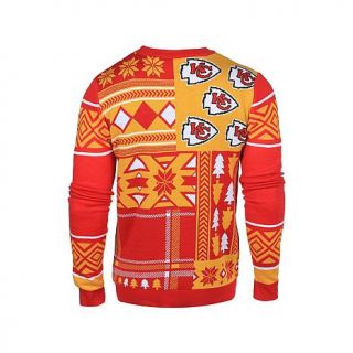 Officially Licensed NFL Patches Crew Neck Ugly Sweater   Chiefs   7766047