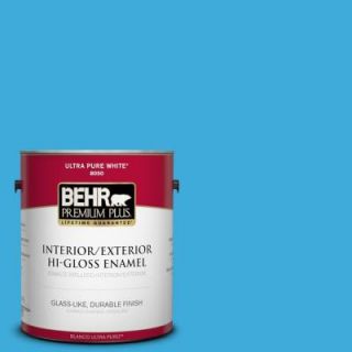 BEHR Premium Plus 1 gal. #550B 5 Windjammer Hi Gloss Enamel Interior/Exterior Paint 840001