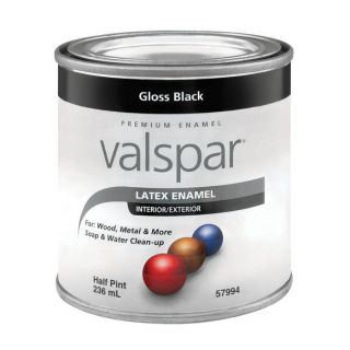 Valspar Black Gloss Latex Interior/Exterior Paint (Actual Net Contents 8 fl oz)