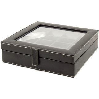 Bey Berk Francis Leather 20 Cufflink Storage Box