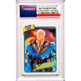 Fanatics Authentic Ric Flair WWE Autographed 2007 Topps Heritage #56 Card with 4 Horsemen Inscription