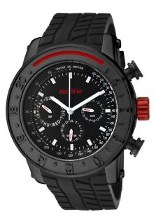 Tread Multi Function Black Silicone Black Dial Red Accent