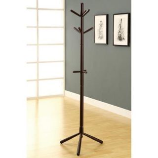 Monarch Contemporary Solid Wood Coat Rack in Cappuccino