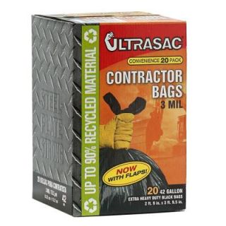 Ultrasac 42 Gal. Contractor bags With Flaps (20 Count) HMD 792697