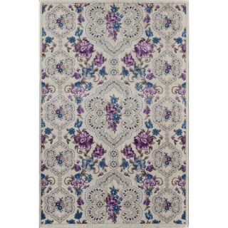 Whimsical Lavender Floral Rug (8 x 11)