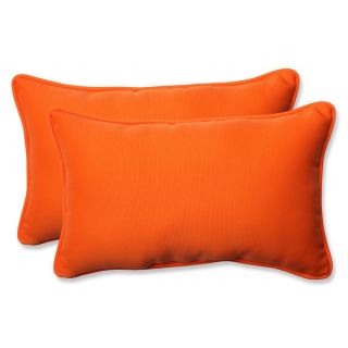 Pillow Perfect Orange Outdoor Sundeck Corded Oversized Rectangular