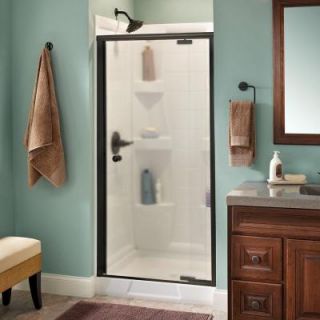 Delta Silverton 36 in. x 66 in. Semi Frameless Pivot Shower Door in Bronze with Niebla Glass 170402