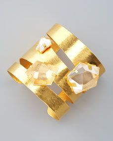 Herve Van Der Straeten Rock Crystal Gold Cuff
