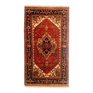 Herat Oriental Indo Hand knotted Heriz Red/ Black Wool Rug (2 x 3)
