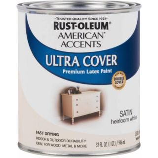 Rust Oleum American Accents Ultra Cover Quart, Satin Heirloom White