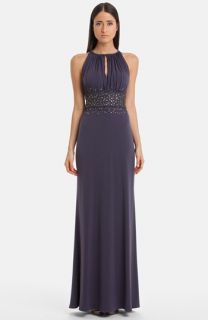 JS Boutique Embellished Cutaway Jersey Gown
