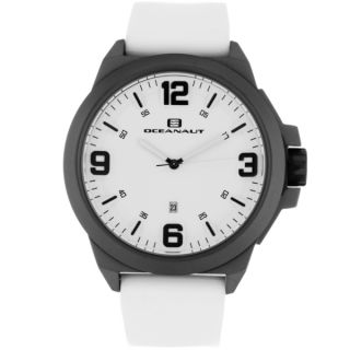 Oceanaut Mens OC7112 White Pilot Watch with Black Luminous Hands