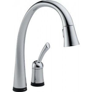 Delta 980T DST Pilar Touch Activated Single Handle Pull Out Kitchen Faucet   Chrome
