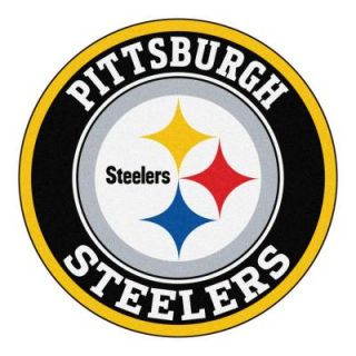 FANMATS NFL Pittsburgh Steelers Black 2 ft. 3 in. x 2 ft. 3 in. Round Accent Rug 17972