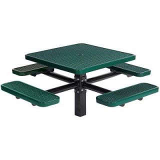 Tradewinds Park 46 in. Green Commercial Square Picnic Table with 4 Seats HD D032GS GR