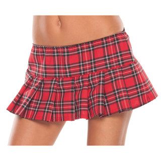 Masquerade Womens Red Plaid Pleated Mini Skirt One Size dfb56f34 1bb2