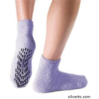 Silverts 191400701 Non Skid   Anti Slip Grip Socks For Women   Mens   One, Lavender