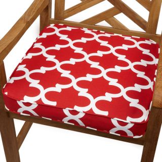 Scalloped Red 19 inch Indoor/ Outdoor Corded Chair Cushion  