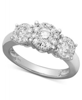 Prestige Unity Three Stone Diamond Engagement Ring in 14k White Gold