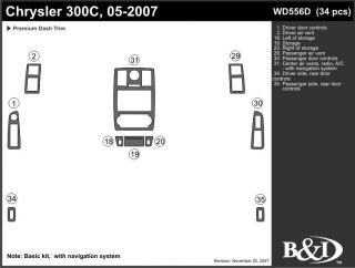 2005, 2006, 2007 Chrysler 300 Wood Dash Kits   B&I WD556D DCF   B&I Dash Kits