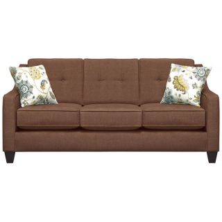 Art Van Fidelity Mink Sofa with Spring Mix Aloe Pillows