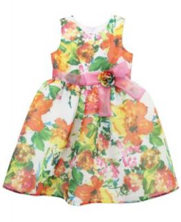 Jayne Copeland Girls Floral Print Organza Dress