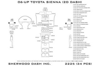 2010 Toyota Sienna Wood Dash Kits   Sherwood Innovations 2225 R   Sherwood Innovations Dash Kits