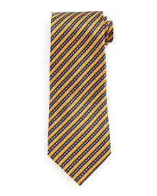 Stefano Ricci Fancy Striped Silk Tie, Gold/Blue