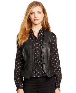 Lauren Ralph Lauren Leather Vest   Jackets & Blazers   Women