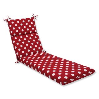 Pillow Perfect Outdoor Red/ White Polka Dot Chaise Lounge Cushion