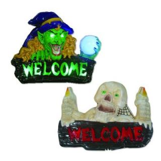 Brite Star 14 in. LED Battery Operated Motion Activated Witch and Skull Wall Signs (Set of 2) 97 695 20
