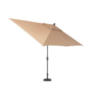 Hampton Bay Pine Valley 10 ft. Rectangular Patio Umbrella in Linen Spice AZF01405K01